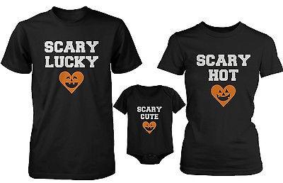 Funny Family Matching Shirts Daddy Mommy Baby Scary Halloween Shirt and Bodysuit