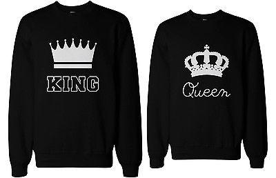 King and Queen Couple SweatShirts Cute Matching Outfit for Couples