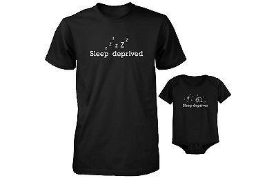 Dad & Baby Matching T-Shirt and Bodysuit Set - Sleep Deprived and Sleep Depriver