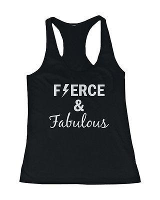 Women's Cute Black Cotton Work Out Tank Top - Fierce and Fabulous