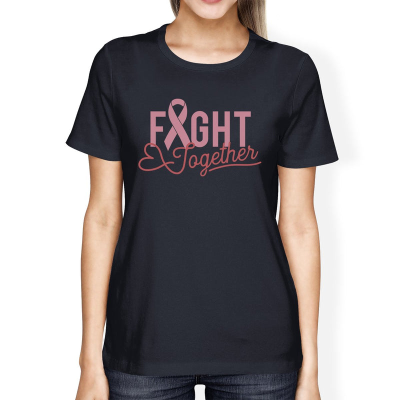 Fight Together Breast Cancer Awareness Womens Navy Shirt