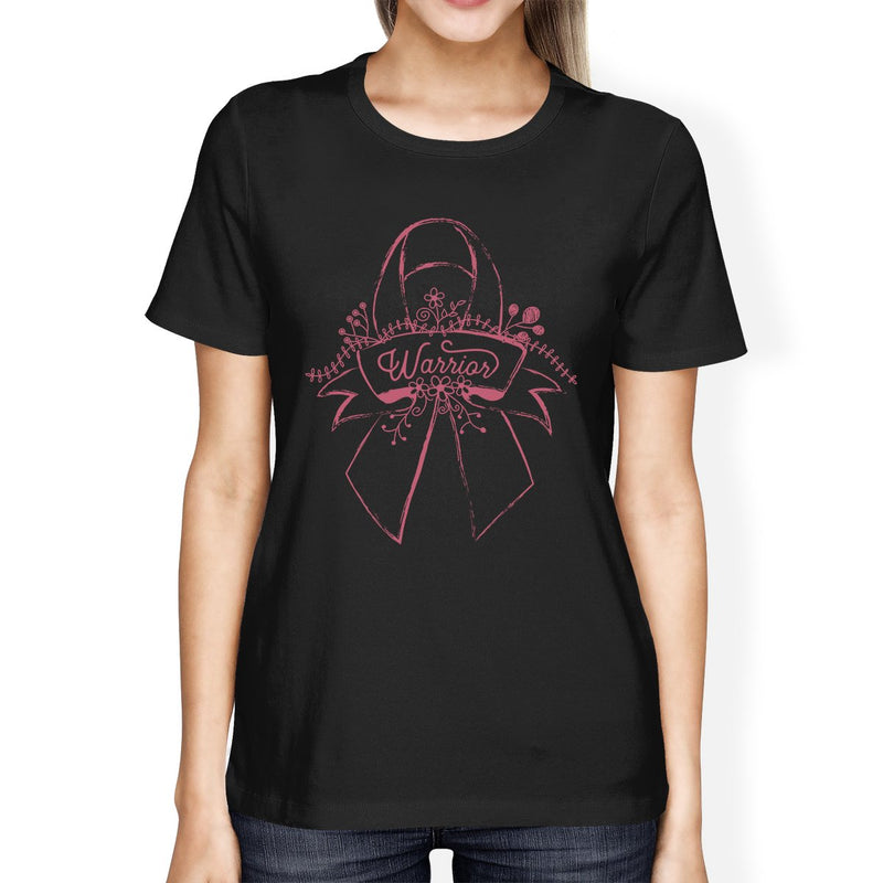 Warrior Breast Cancer Awareness Womens Black Shirt