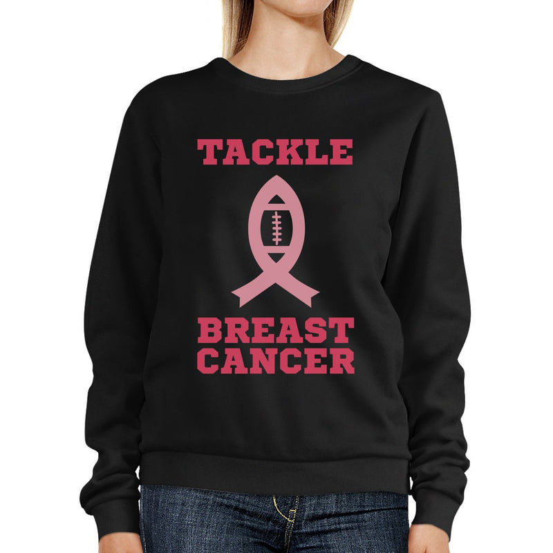 Tackle Breast Cancer Football Black SweatShirt