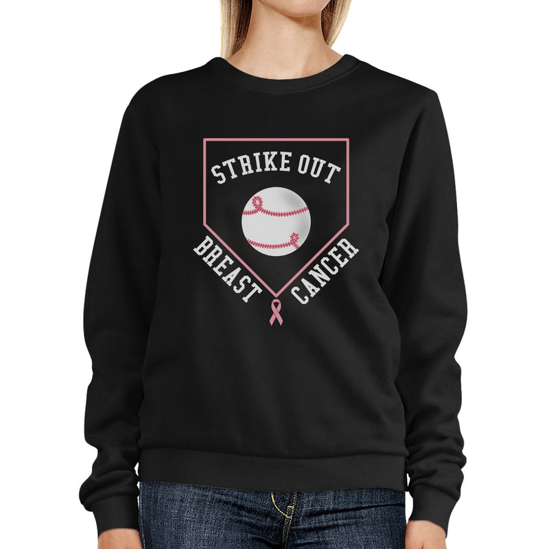 Strike Out Breast Cancer Baseball Black SweatShirt