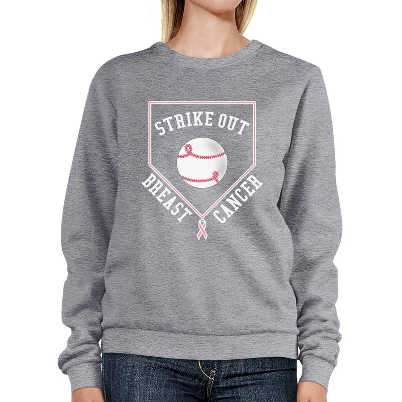 Strike Out Breast Cancer Baseball Grey SweatShirt