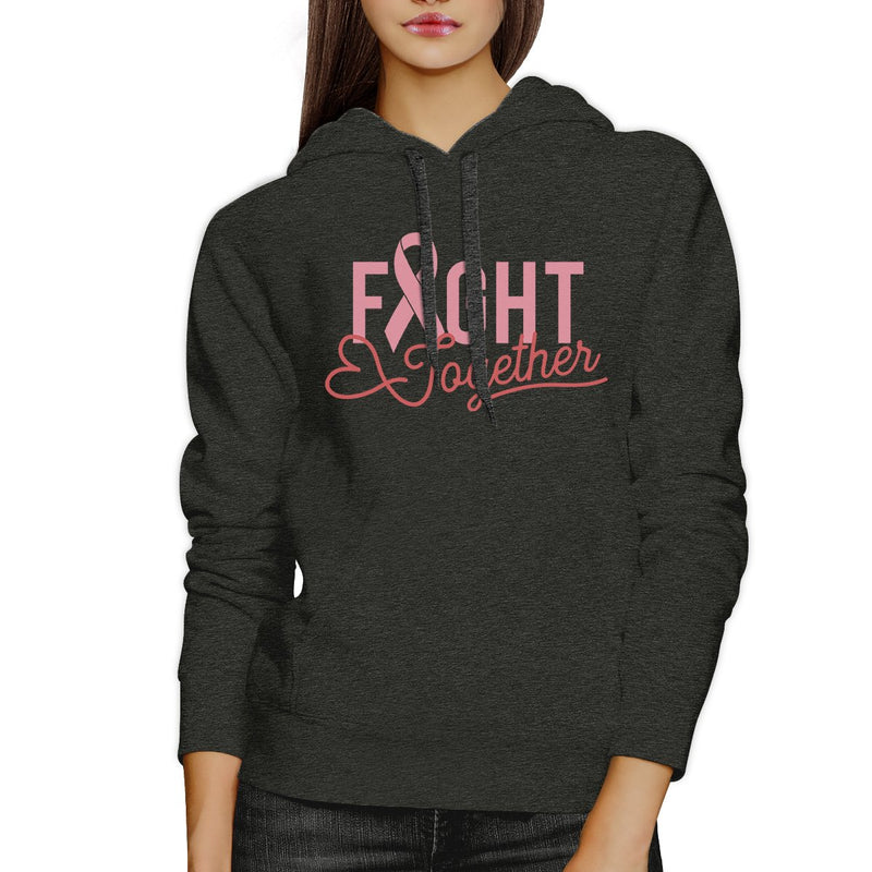 Fight Together Breast Cancer Awareness Dark Grey Hoodie