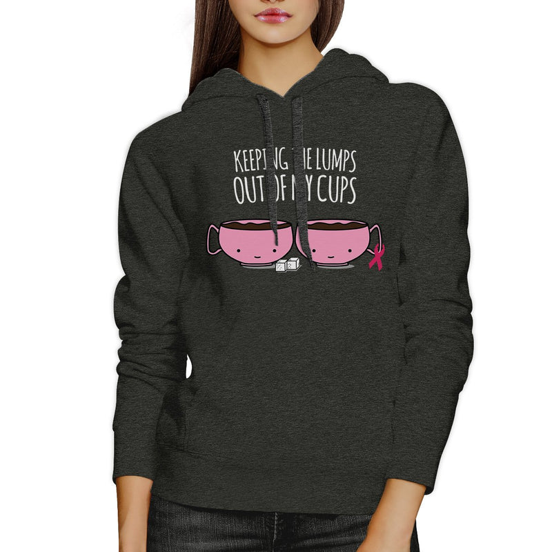 Keeping The Lumps Out Of My Cups Breast Cancer Dark Grey Hoodie