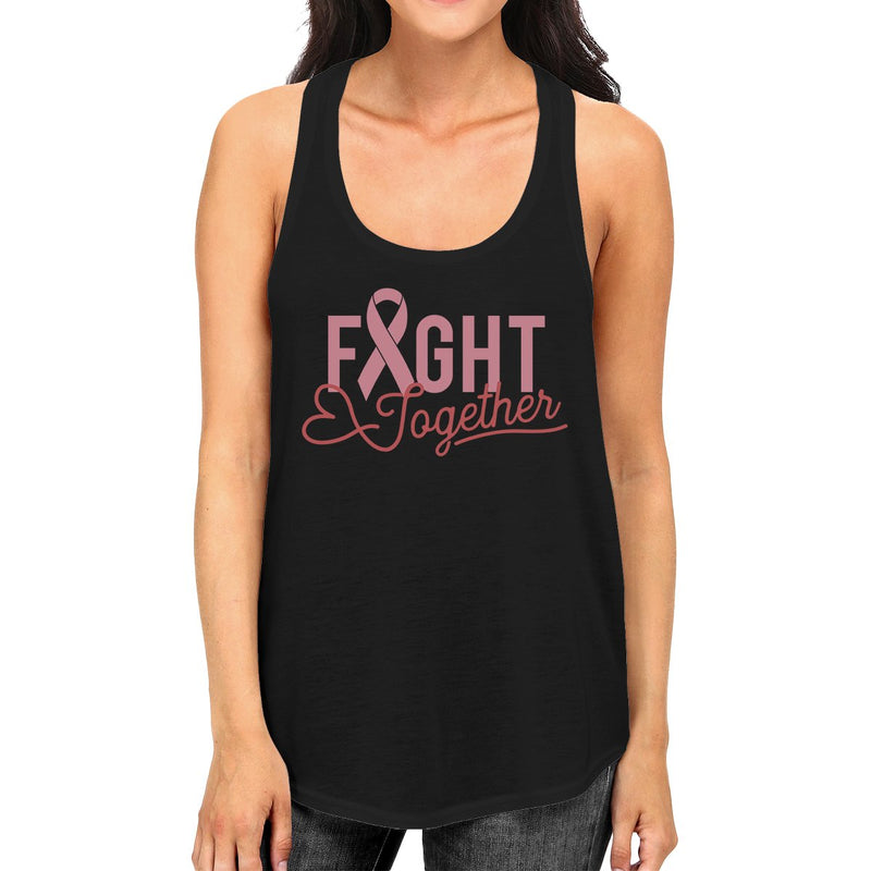 Fight Together Breast Cancer Awareness Womens Black Tank Top