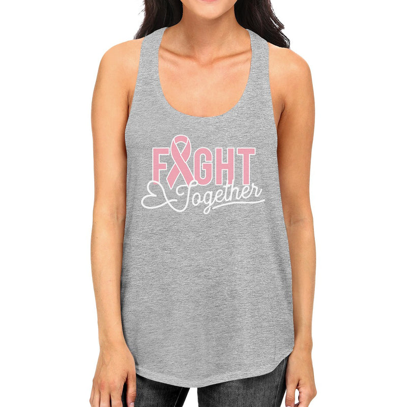 Fight Together Breast Cancer Awareness Womens Grey Tank Top