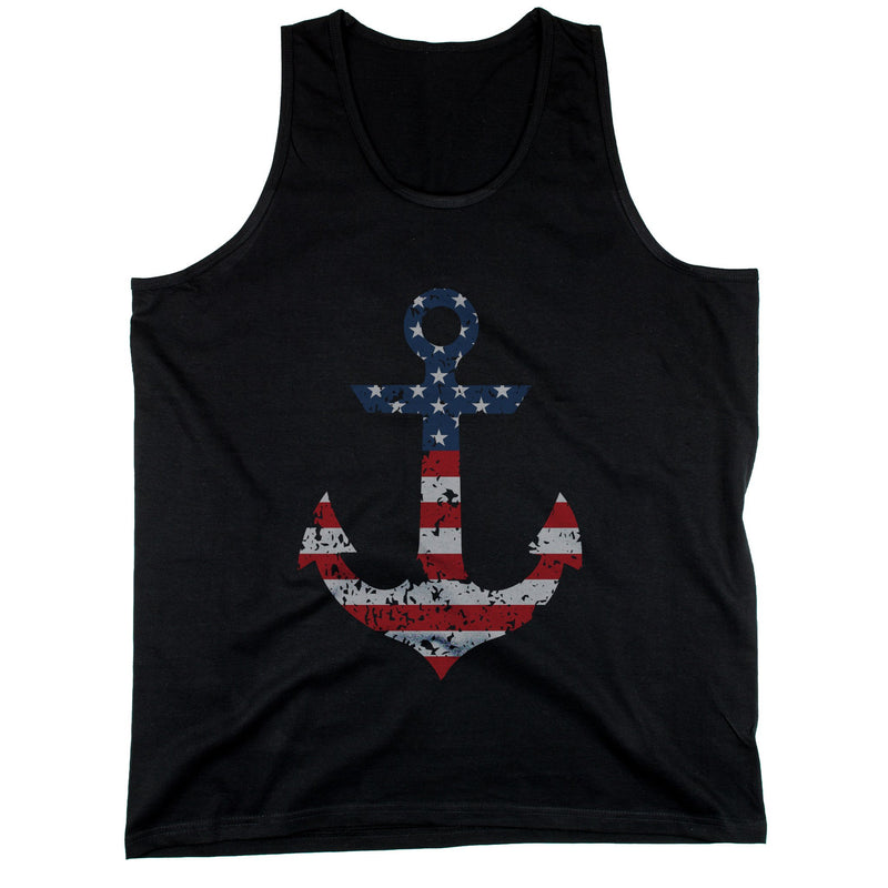Red White Blue Anchor Design Printed Tank Top for Fourth of July