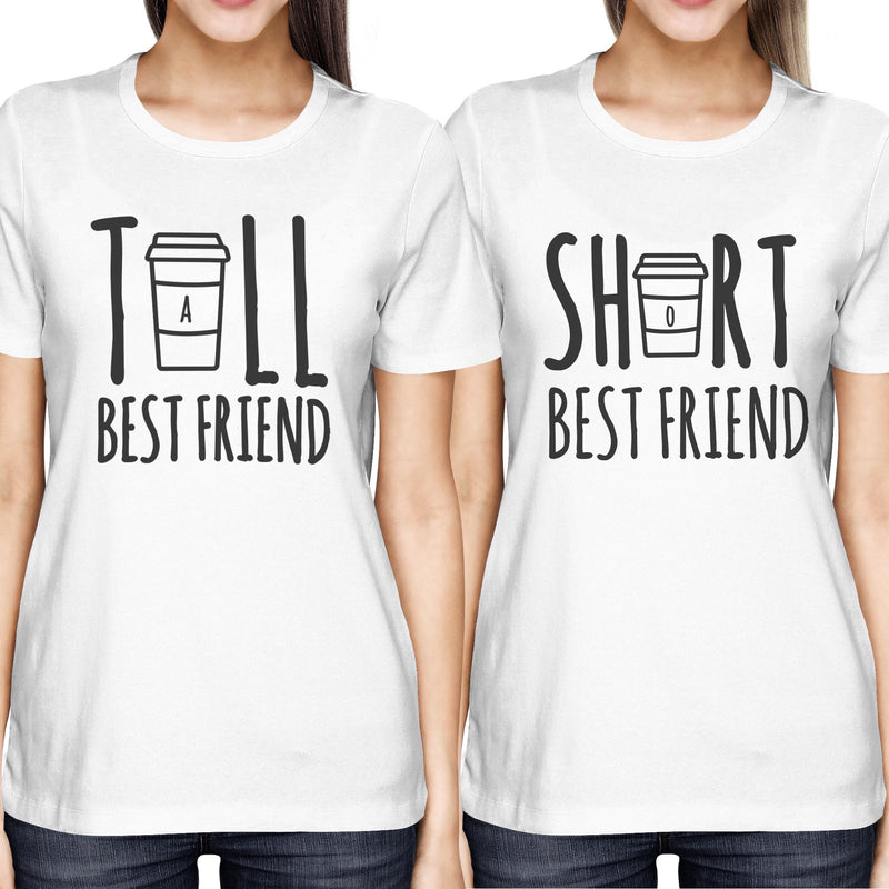Cute Best Friend Tall and Short Matching TShirt BFF Shirt For Coffee Lovers