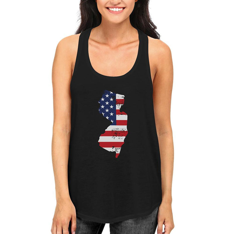 NJ State USA Flag Women's Tank Top New Jersey American Flag Tanks