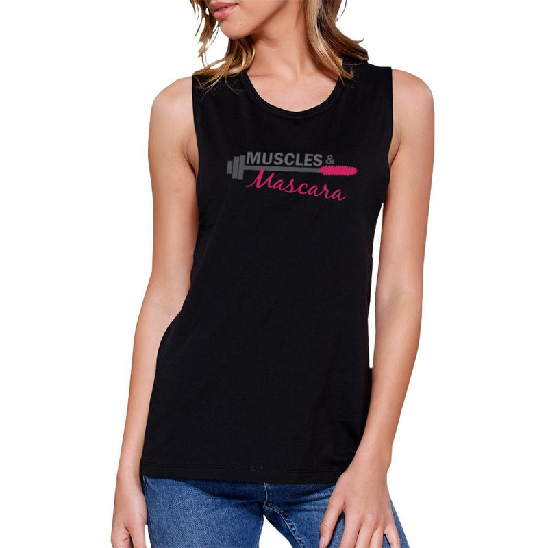 Muscles And Mascara Work Out Muscle Tee Cute Women's Gym Tank Top