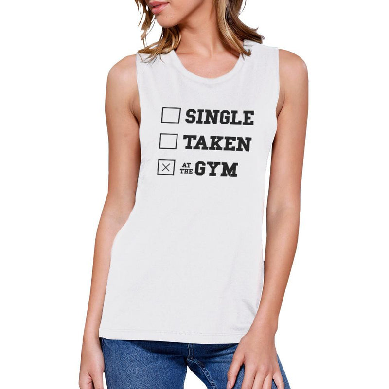 At The Gym Work Out Muscle Tee Women's Workout Tank Sleeveless Top