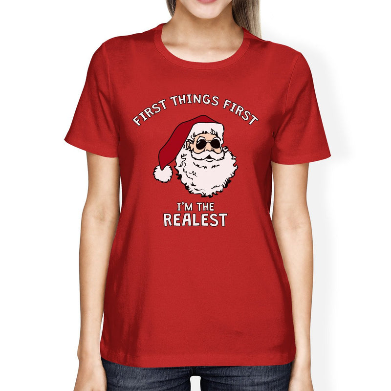 Realistic Santa Red Women's T-shirt Christmas Gift Funny Shirt