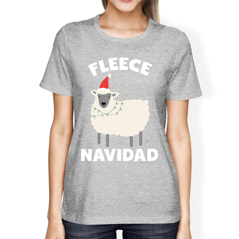 Fleece Navidad Grey Women's Shirt Funny Christmas Gift Graphic Tee