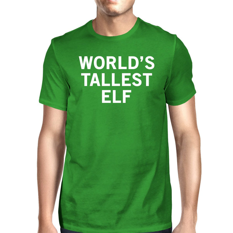 World's Tallest Elf Green Unisex T-shirt Cute Christmas Graphic Tee