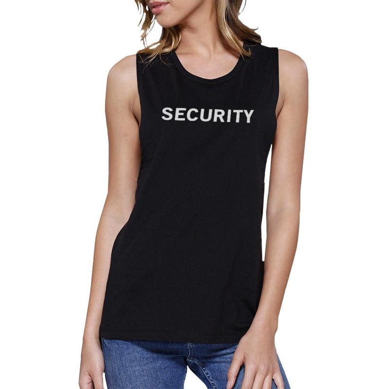 Security Black Muscle Tank Top Back To School Graphic T-shirt