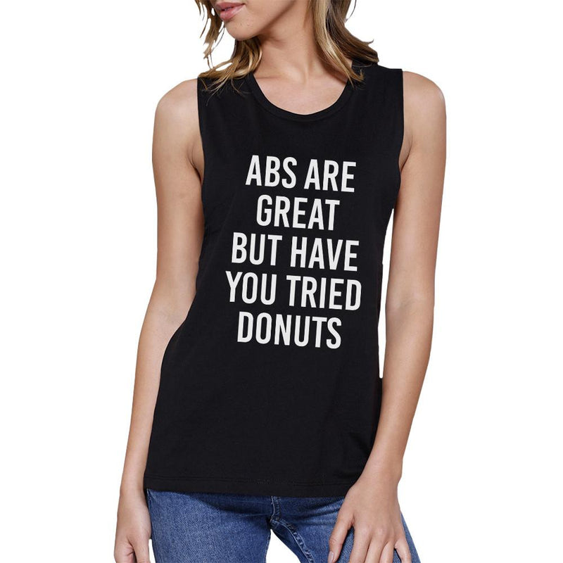 Abs Are Great Womens Black Muscle Tanks Funny Gym Shirts Gift Ideas