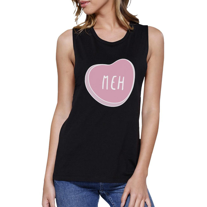Meh Women's Black Muscle Top Cute Design Lovely Gift Ideas For Her