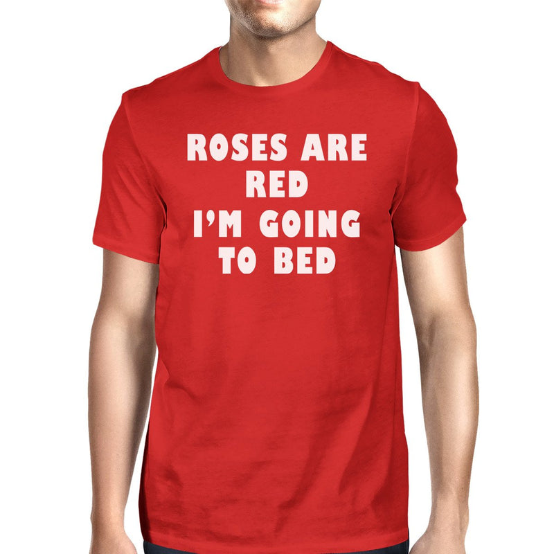 Roses Are Red Mens Red T-shirt Funny Graphic Tee Short Sleeve Shirt