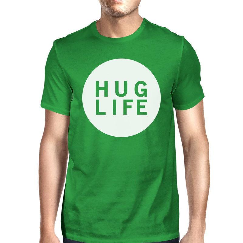 Hug Life Men's Kelly Green T-shirt Crew Neck Simple Design Shirt