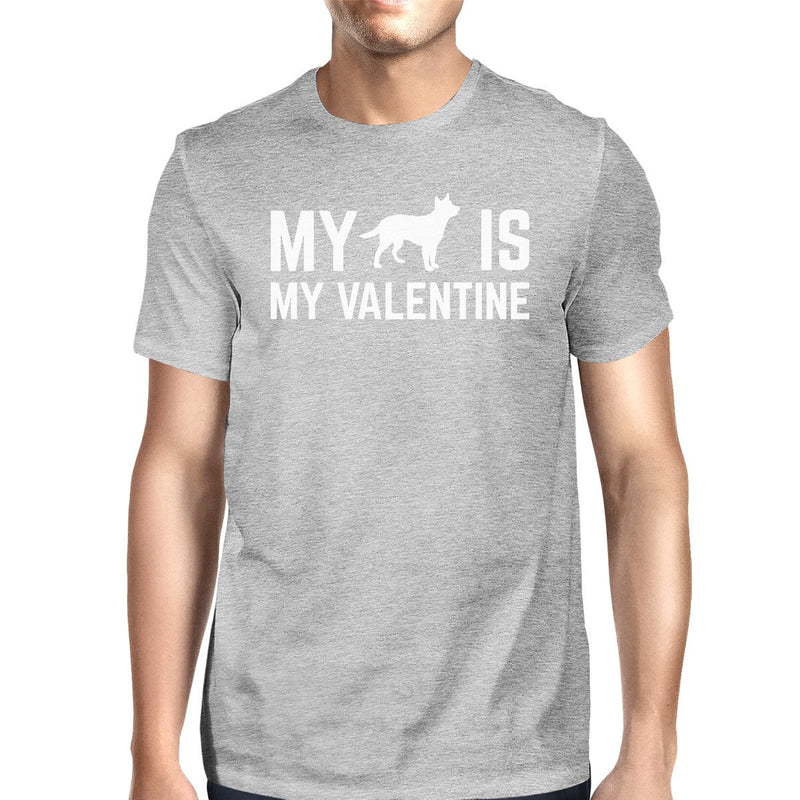 My Dog My Valentine Men's Heather Grey T-shirt Creative V-day Gifts