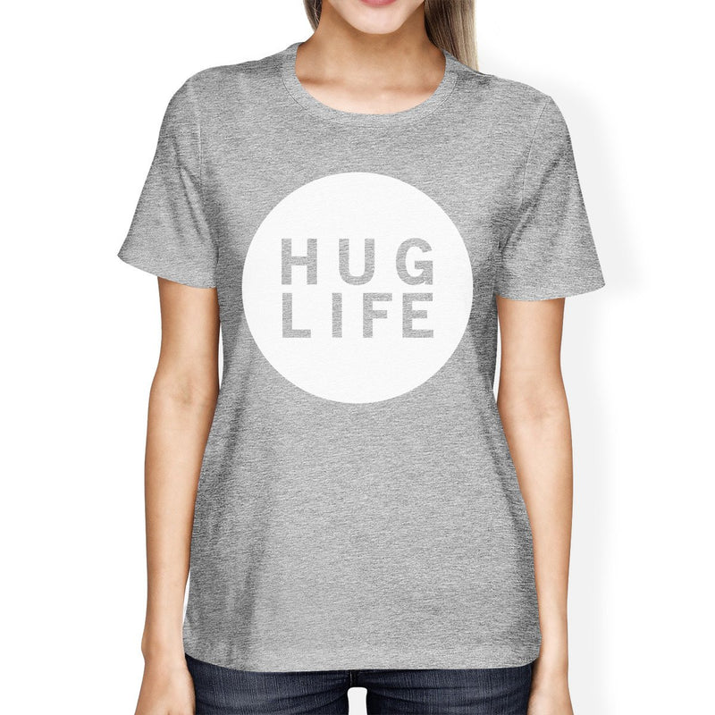 Hug Life Women's Heather Grey T-shirt Unique Design Ultra Soft Feel