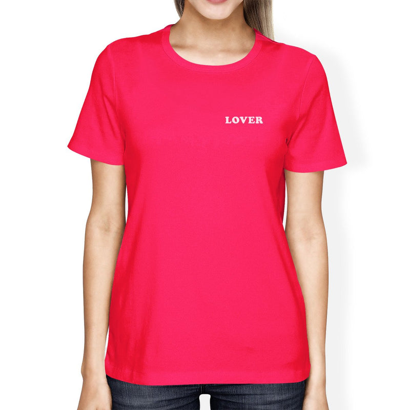 Lover Women's Hot Pink T-shirt Cute Heart-Shaped Gift Ideas For Her