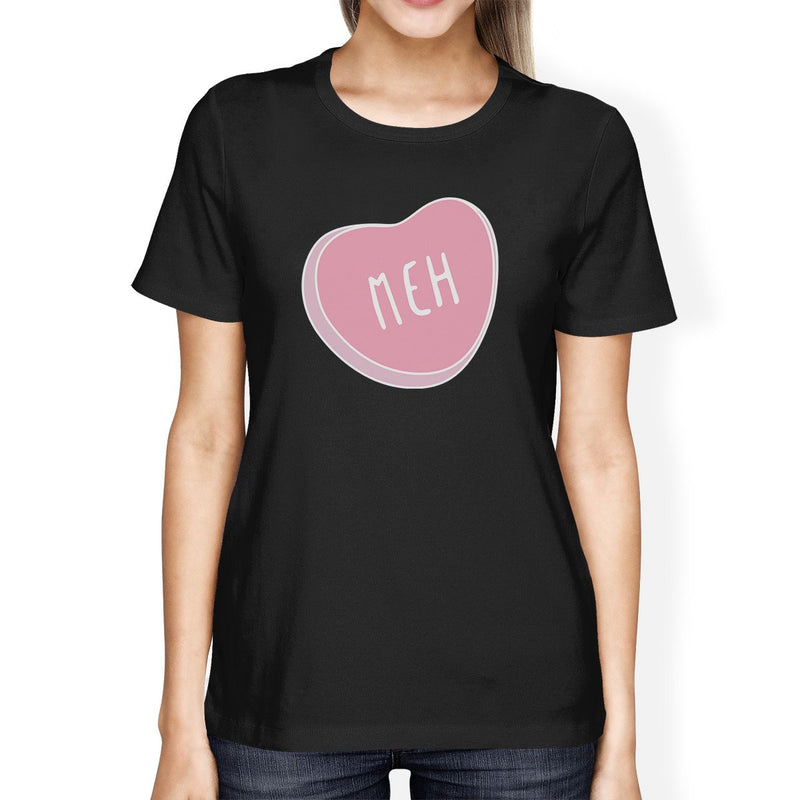 Meh Women's Black T-shirt Lovely Design Birthday Gifts For Friends