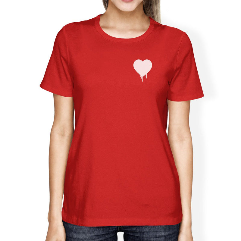 Melting Heart Women's Red T-shirt Cute Graphic Gift Ideas Birthdays