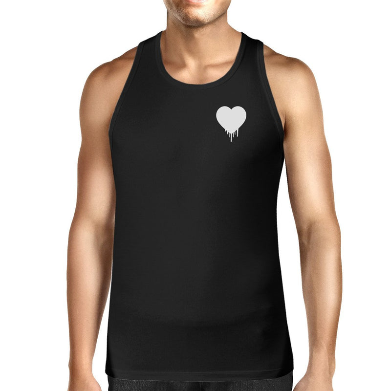 Melting Heart Men Tank Top Pocket Size Graphic Cute Heart Design