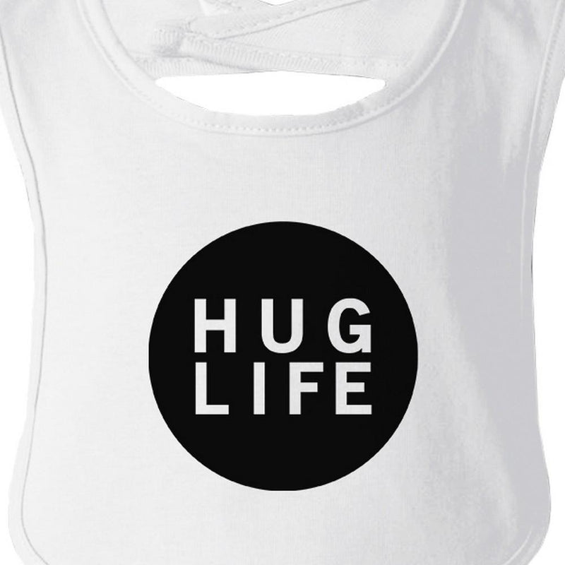 Hug Life White Baby Bib Infant Bibs Gifts Ideas For Baby Shower