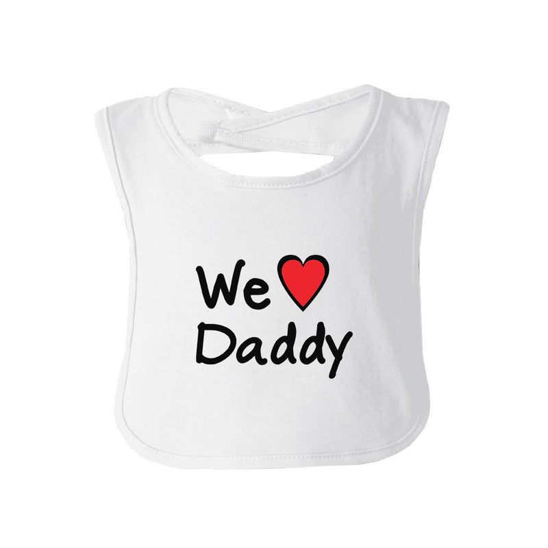 We Love Dad White Cute Baby Bib Cotton Fathers Day Gifts For Dad