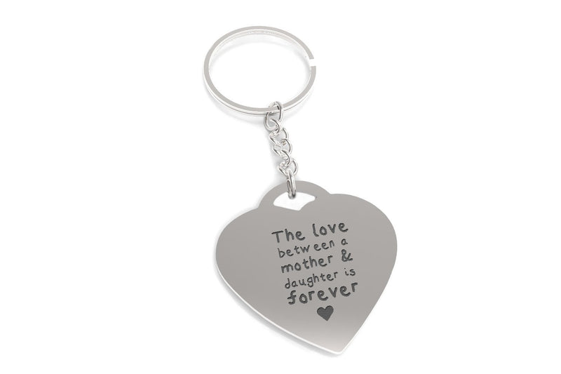 Love Between Mother n Daughter Forever Heart Shaped Key Chain Gift for Mom