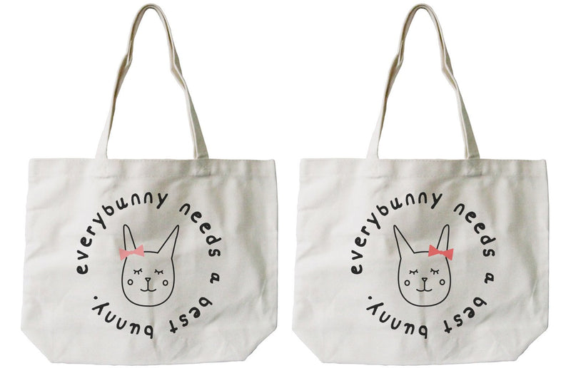 Every Bunny Needs A Best Bunny Matching BFF Tote Canvas Bag