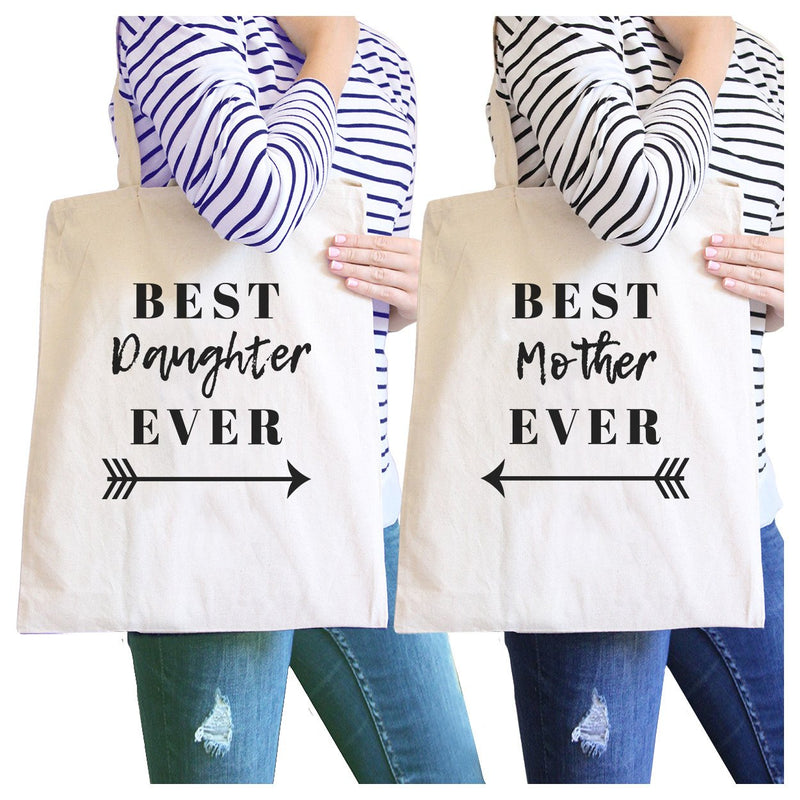 Best Daughter & Mother Ever Natural Mom and Daughter Canvas Tote