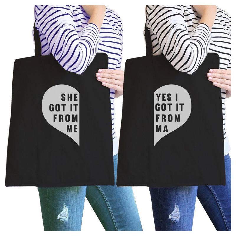 She Got It From Me Black Mom and Daughter Funny Graphic Canvas Bag