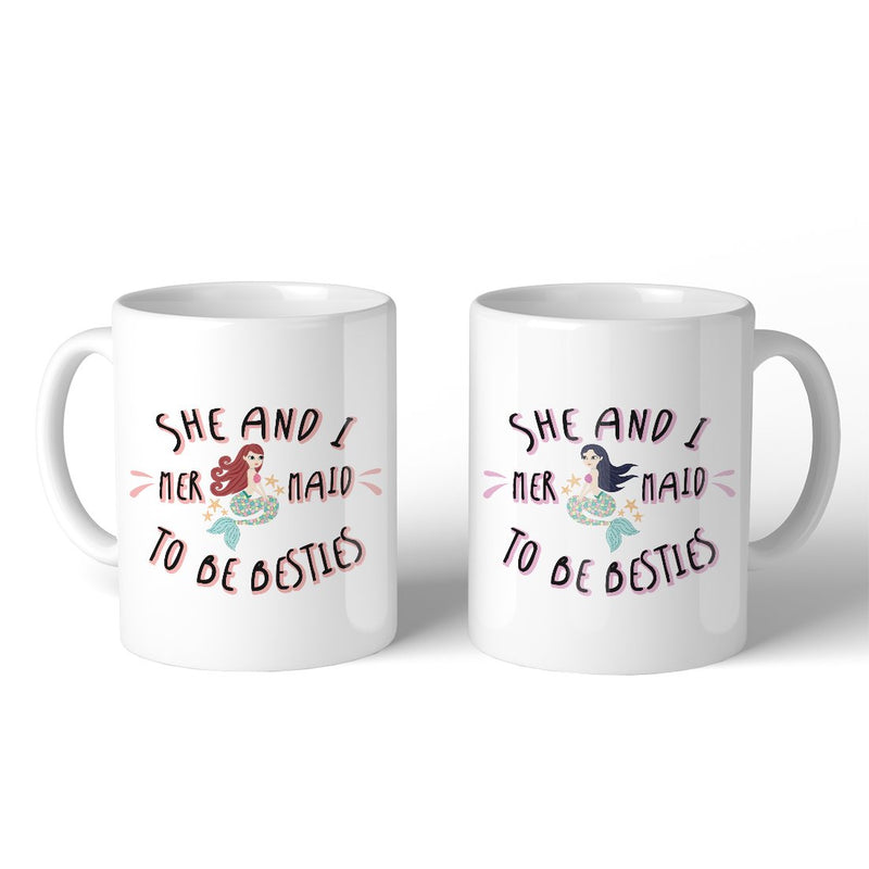 Mermaid To Be Besties BFF Matching Gift Funny Coffee Mugs 11 Oz