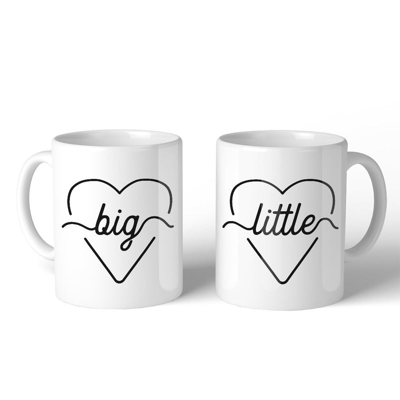 Big Little Line Heart BFF Matching Gift Coffee Mugs 11 Oz Sorority