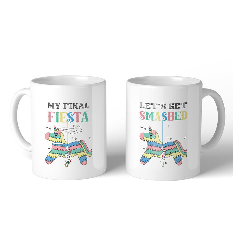 Final Fiesta Smashed Pinata BFF Matching Gift Coffee Mugs 11 Oz Fun