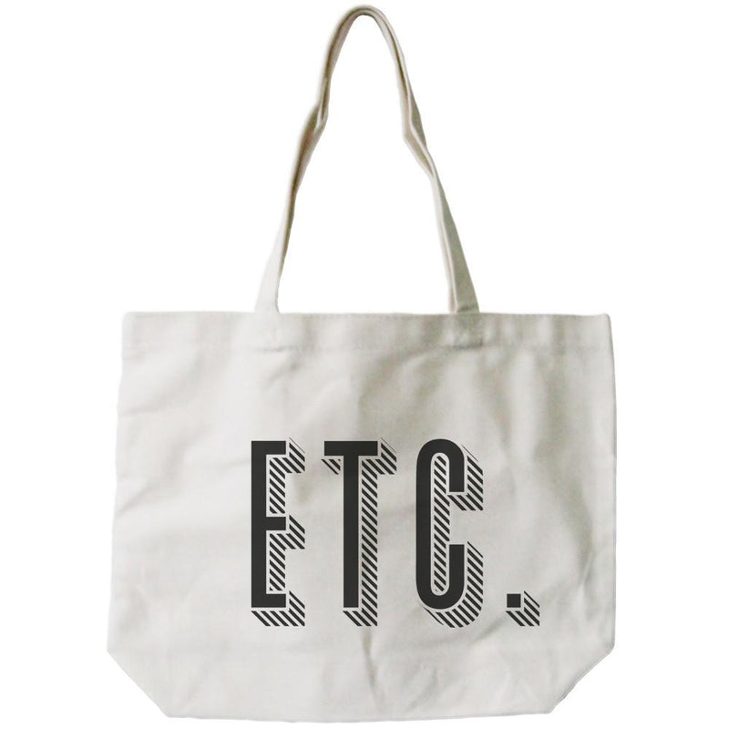 Etc. Graphic Printed Canvas Natural Bag Trendy Canvas Tote Book Bag