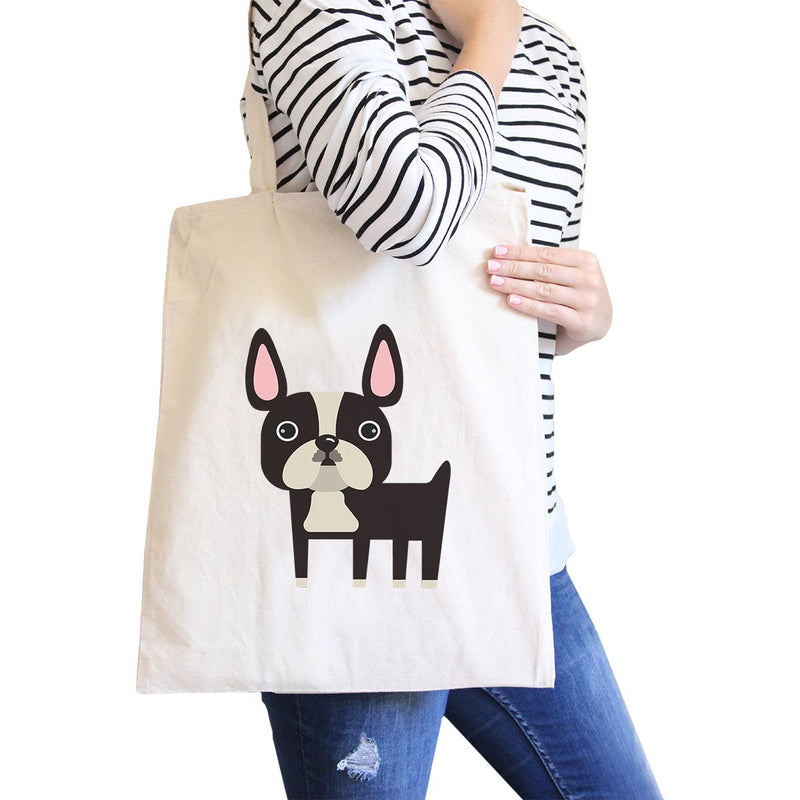 French Bulldog Natural Canvas Bags Gifts For French Bull Dog Owner