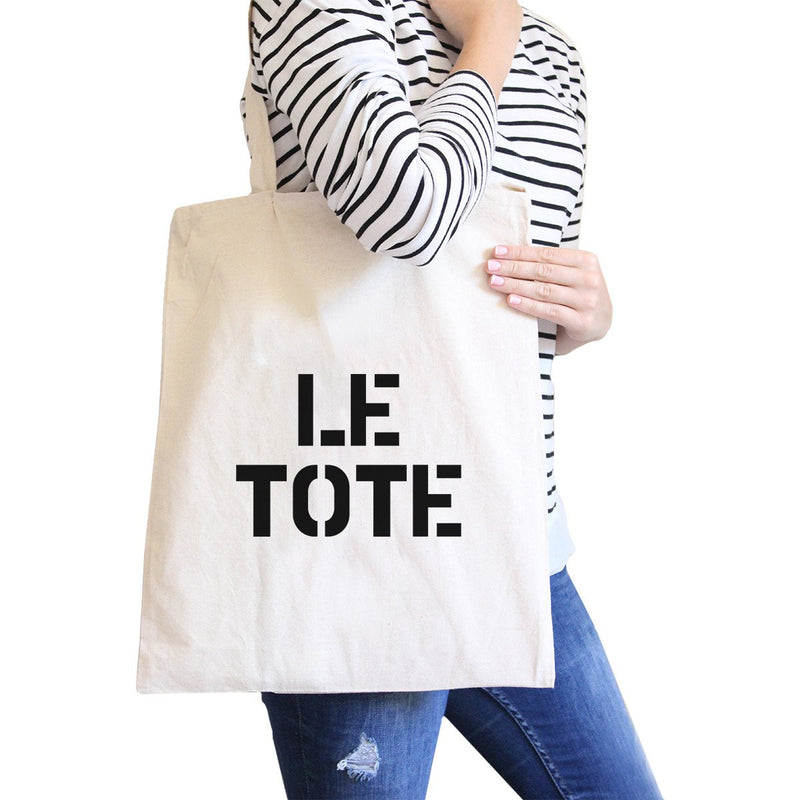 Le Tote Natural Canvas Bag For Back To School Tote Bags For Women