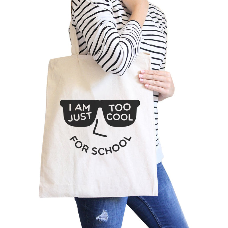 Too Cool For School Natural Canvas Bags