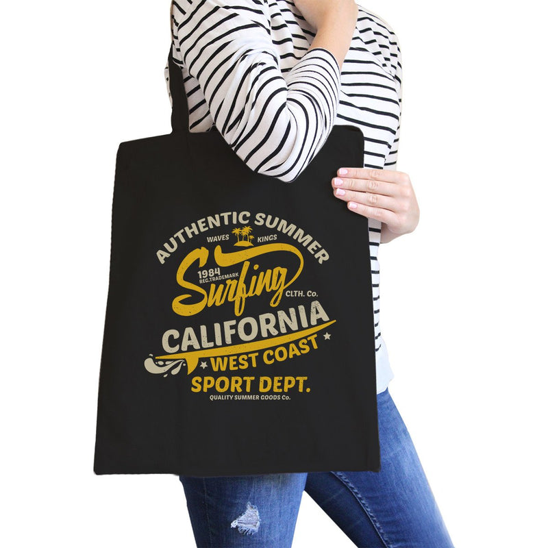 Authentic Summer Surfing California Black Canvas Bags