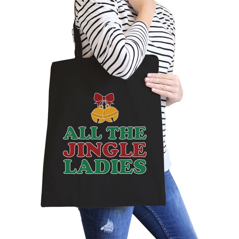 All The Jingle Ladies Black Canvas Bags