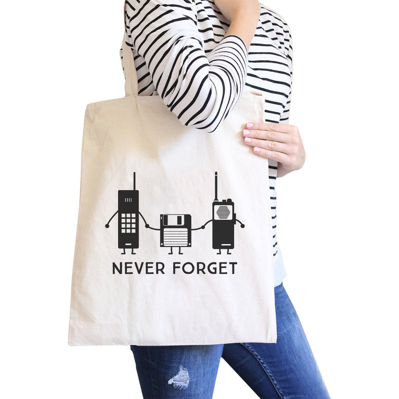 Never Forget Natural Canvas Bags