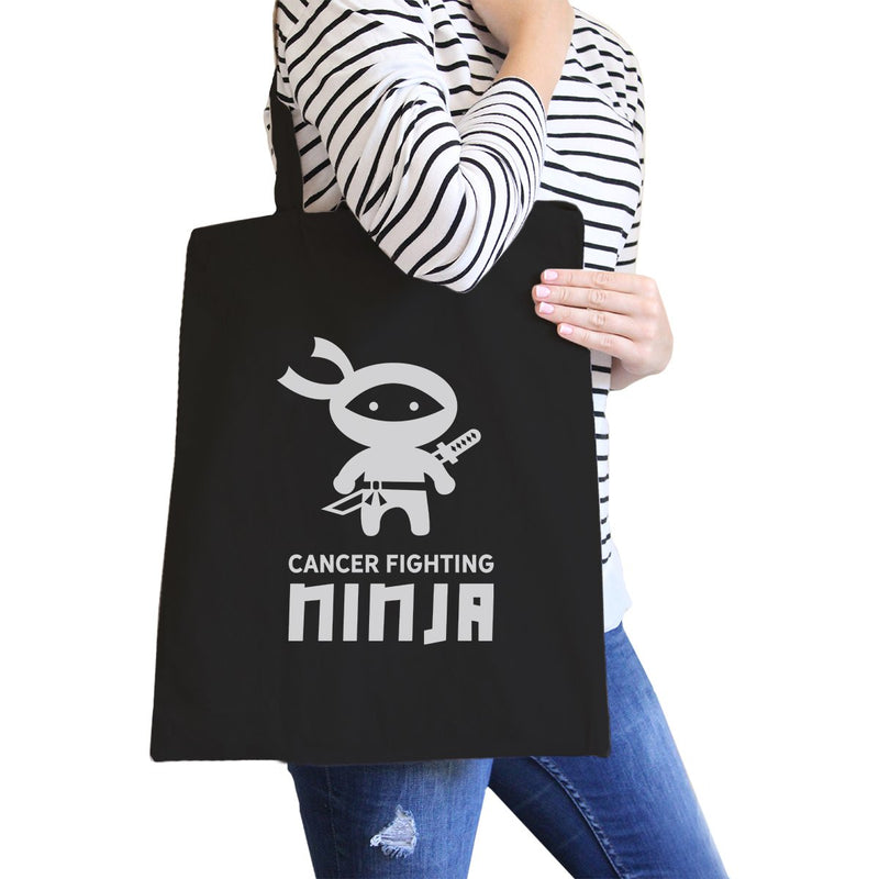 Cancer Fighting Ninja Black Canvas Bags