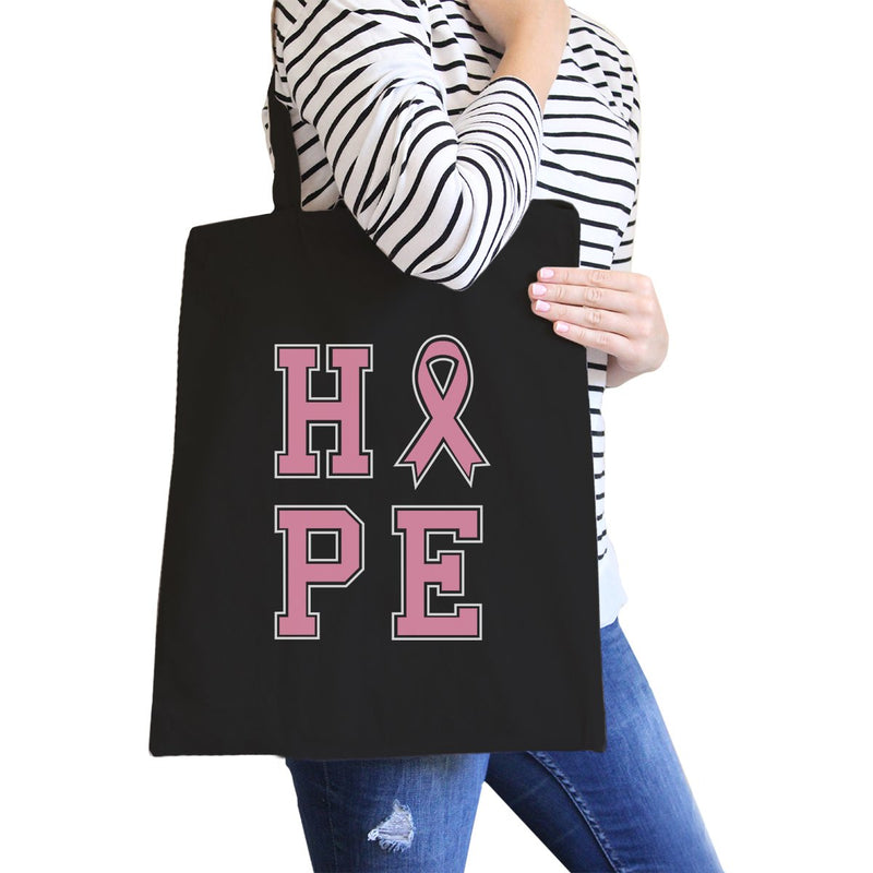 Hope Ribbon Black Canvas Bags